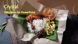  Presentation with lemak - Beautiful PPT theme featuring popular traditional malay local food backdrop and a tawny brown colored foreground