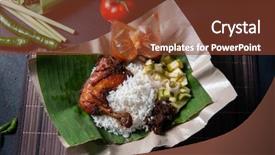  Presentation with lemak - Slide set with popular traditional malay local food background and a tawny brown colored foreground