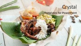  Presentation with nasi lemak - Beautiful PPT layouts featuring popular traditional malay local food backdrop and a lemonade colored foreground
