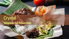  Presentation with nasi lemak - Slide deck with popular traditional malay local food background and a tawny brown colored foreground