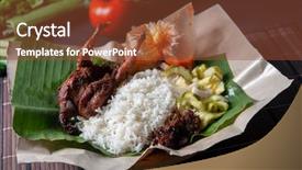  Presentation with nasi lemak - Colorful PPT theme enhanced with popular traditional malay local food backdrop and a tawny brown colored foreground