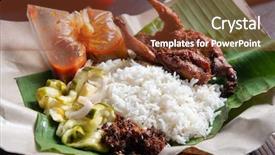  Presentation with nasi lemak - PPT theme featuring popular traditional malay local food background and a tawny brown colored foreground