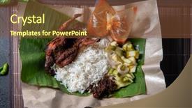  Presentation with lemak - Slide deck enhanced with popular traditional malay local food background and a tawny brown colored foreground