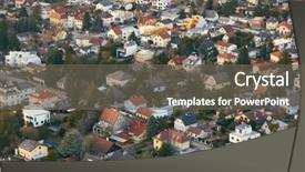  Presentation with over population - Colorful presentation design enhanced with population - aerial view of a residential backdrop and a gray colored foreground