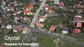  Presentation with area - Slides enhanced with population - suburban area aerial view background and a  colored foreground
