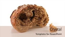  Presentation with bread - PPT theme consisting of population decline - piece of bread isolated background and a coral colored foreground