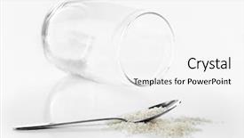  Presentation with spoon - PPT theme featuring population decline - remnants of rice in spoon background and a white colored foreground