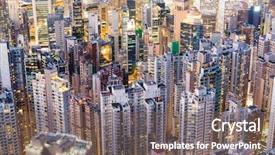  Presentation with simple japan hong kong - PPT layouts with population density - hong kong building at night background and a gray colored foreground
