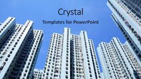  Presentation with hong kong skectch - Presentation design featuring population density - hong kong housing background and a  colored foreground