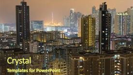  Presentation with hong kong kota - Cool new slides with population density - hong kong residential building backdrop and a tawny brown colored foreground