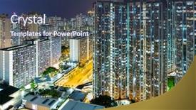  Presentation with simple japan hong kong - Cool new PPT theme with population density - hong kong residential district backdrop and a  colored foreground