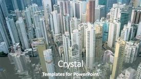  Presentation with hong kong kota - Presentation theme enhanced with population density - hong kong skyline from skyscraper background and a gray colored foreground