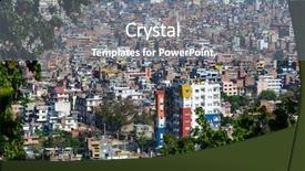  Presentation with kathmandu - PPT layouts enhanced with population density - kathmandu city view from swayambhunath background and a  colored foreground