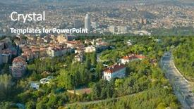  Presentation with city of chicago aerial view - Slides featuring population environment - aerial view of ankara background and a seafoam green colored foreground