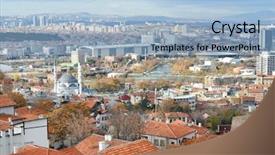  Presentation with city - Theme enhanced with population environment - ankara city view - ankara background and a light blue colored foreground