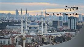  Presentation with city buildings - Cool new PPT layouts with population environment - ankara turkey - a sunset backdrop and a light blue colored foreground