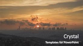 Presentation with population - Beautiful slide set featuring population environment - view of istanbul during sunset backdrop and a dark gray colored foreground