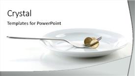  Presentation with population - Colorful PPT theme enhanced with population health managment - coins on plate with fork backdrop and a white colored foreground