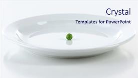  Presentation with white marble plate marble - Presentation having population health managment - one pea on plate isolated background and a sky blue colored foreground