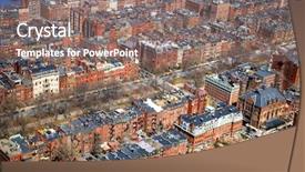  Presentation with city - Presentation theme with population usa - arial view of a densly background and a gray colored foreground