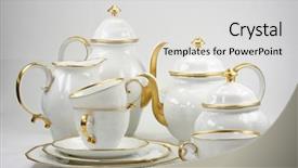  Presentation with white - Presentation theme featuring porcelain cup - white tea service on white background and a light gray colored foreground