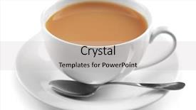  Presentation with milk tea - Slide deck having porcelain cup of tea background and a light gray colored foreground