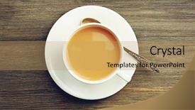  Presentation with milk tea - Amazing slides having porcelain cup of tea backdrop and a coral colored foreground
