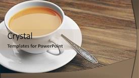  Presentation with milk tea - Colorful slide deck enhanced with porcelain cup of tea backdrop and a coral colored foreground