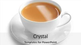  Presentation with milk tea - Slides with porcelain cup of tea background and a light gray colored foreground