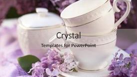  Presentation with porcelain - PPT layouts featuring porcelain cup with coffee background and a soft green colored foreground