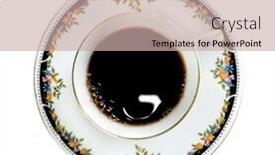  Presentation with porcelain - Slide set having porcelain-cup-with-hot-tea background and a mint green colored foreground