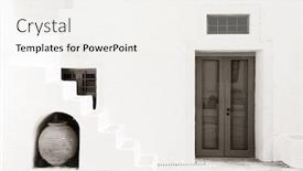  Presentation with porcelain - Slides enhanced with porcelain in leisure life settings in santorini greece background and a white colored foreground