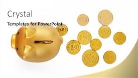  Presentation with pink white - Presentation theme having porcelain-pink-pig-piggy-bank background and a  colored foreground