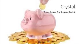  Presentation with pink white - PPT theme with porcelain-pink-pig-piggy-bank background and a white colored foreground