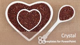  Presentation with salvia - Beautiful slides featuring porcelain spoon over hessian background backdrop and a coral colored foreground