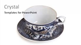  Presentation with porcelain - PPT theme with porcelain-tea-cup-isolated-object background and a white colored foreground