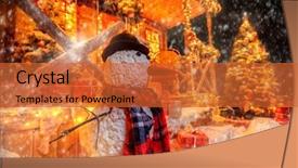  Presentation with luminous - Slide deck with porch decorated with luminous garlands background and a red colored foreground