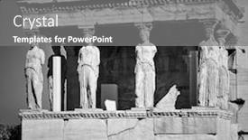  Presentation with hill - Amazing slide set having porch-of-the-caryatids backdrop and a gray colored foreground
