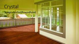  Presentation with house - Slide set consisting of porch of the elite house background and a gold colored foreground