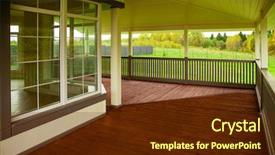  Presentation with house - Colorful slide set enhanced with porch of the elite house backdrop and a tawny brown colored foreground