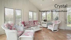  Presentation with wicker - Beautiful PPT theme featuring porch with white wicker furniture backdrop and a light gray colored foreground