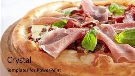  Presentation with traditional wood - PPT layouts featuring parma ham porcini mushrooms mozzarella background and a red colored foreground