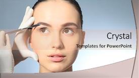  Presentation with diet for skin - Slide set consisting of pore space - beauty therapeutical female skin juvenation background and a coral colored foreground