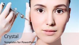  Presentation with skin - PPT theme enhanced with pore space - beauty therapeutical female skin juvenation background and a lemonade colored foreground