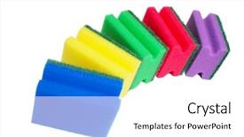 Presentation with sponges - Amazing slides having pore space - stack of multicolored sponges backdrop and a  colored foreground