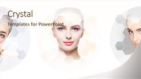  Presentation with skin surgery - Presentation enhanced with poren - beautiful face of young background and a cream colored foreground