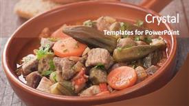  Presentation with okra - Amazing PPT theme having pork and okra gumbo cajun backdrop and a red colored foreground