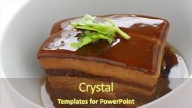  Presentation with chinese - PPT layouts featuring pork belly dongpo pork chinese background and a tawny brown colored foreground