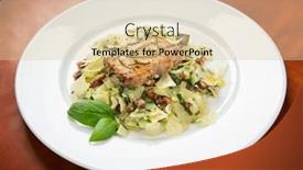  Presentation with pork bacon - PPT theme enhanced with pork chop with basil pesto cabbage and bacon background and a lemonade colored foreground