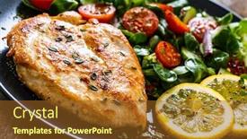  Presentation with lemon - Audience pleasing theme consisting of pork-chop-with-lemon backdrop and a tawny brown colored foreground